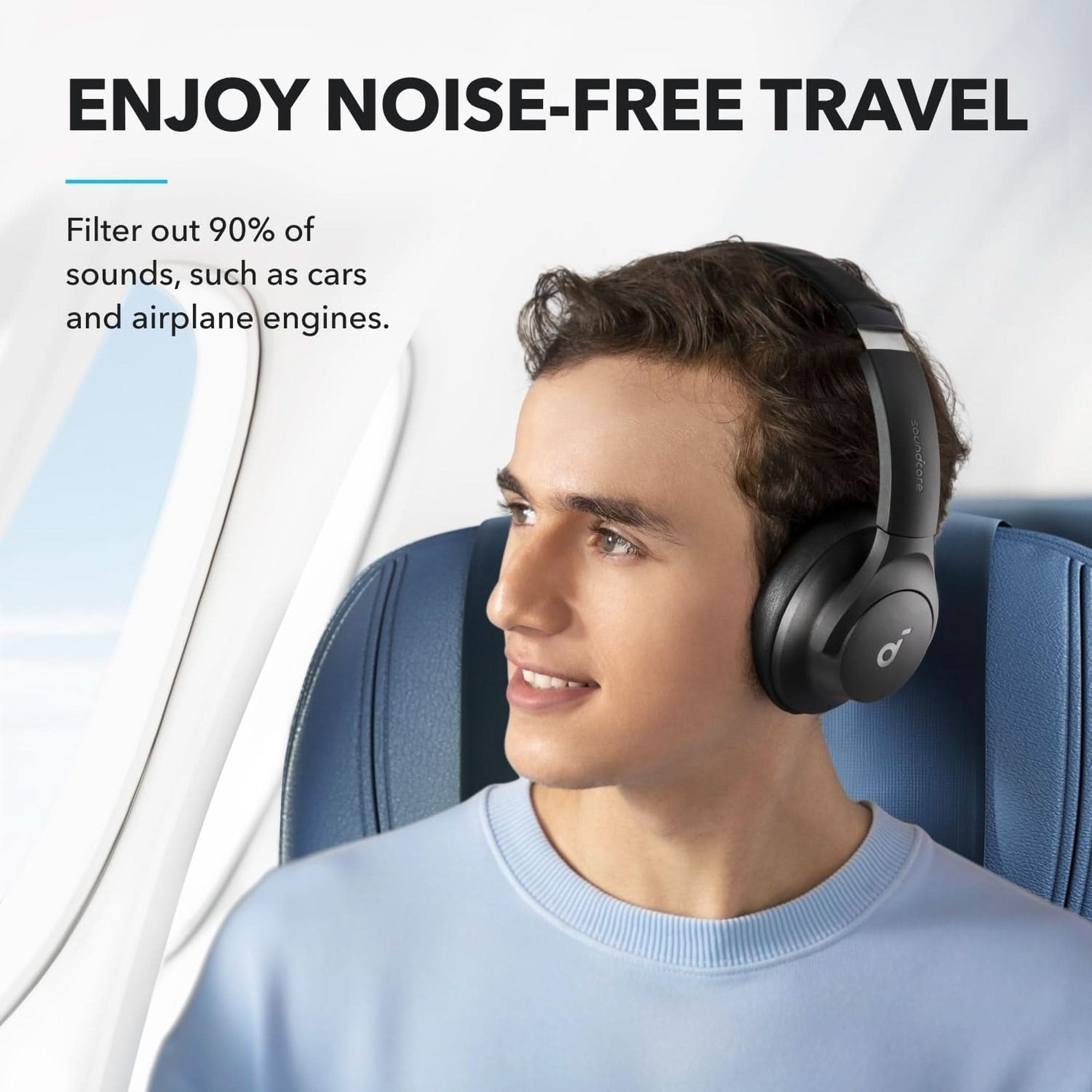 Soundcore by Anker Q20I Hybrid Active Noise Cancelling Headphones, Wireless Over-Ear Bluetooth, 40H Long ANC Playtime, Hi-Res Audio, Big Bass, Customize via an App, Transparency Mode