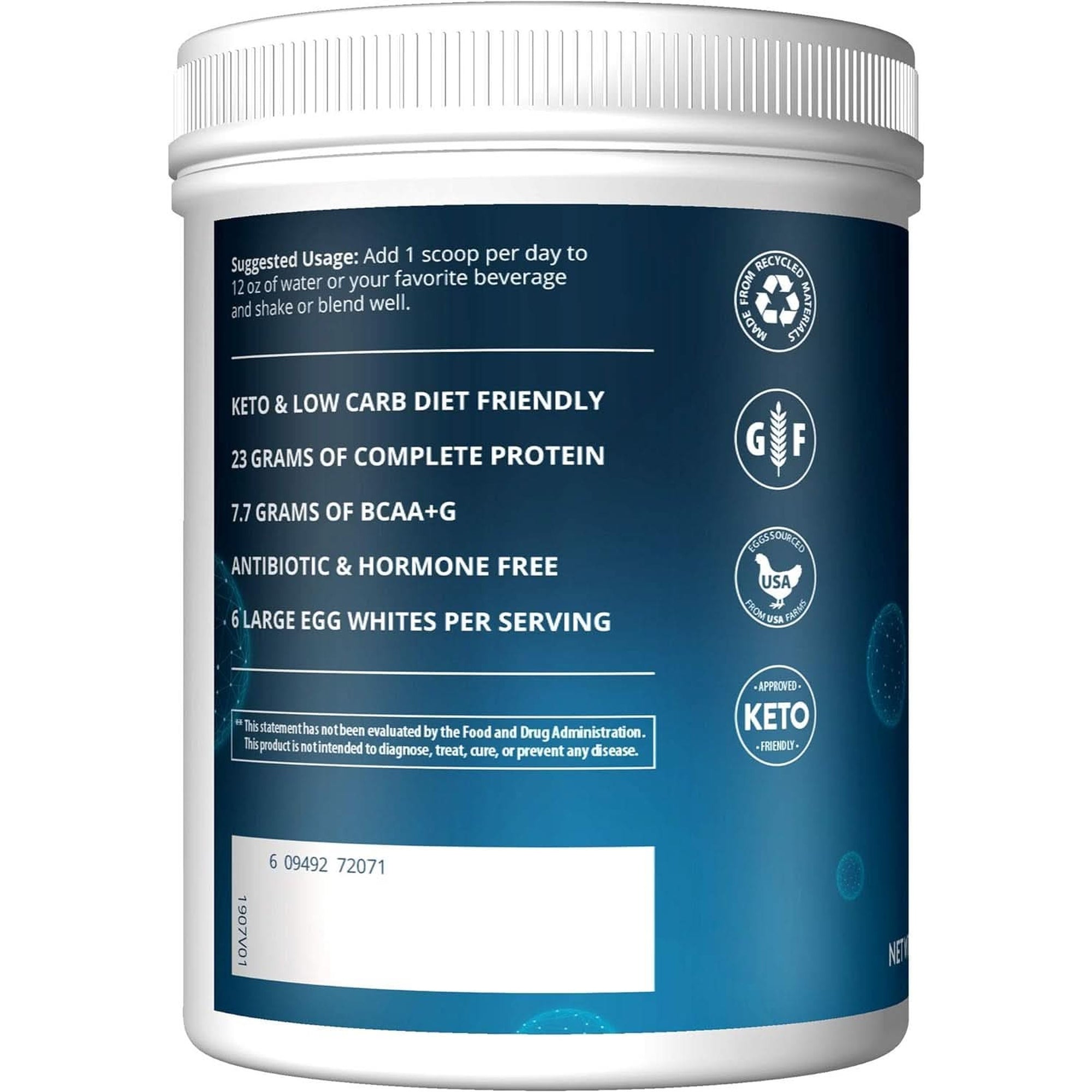 MRM Nutrition Egg White Protein | Vanilla Flavored | 23G Fat-Free Protein | with Digestive Enzymes | Highest Biological Value | Clinically Tested | 10 Servings