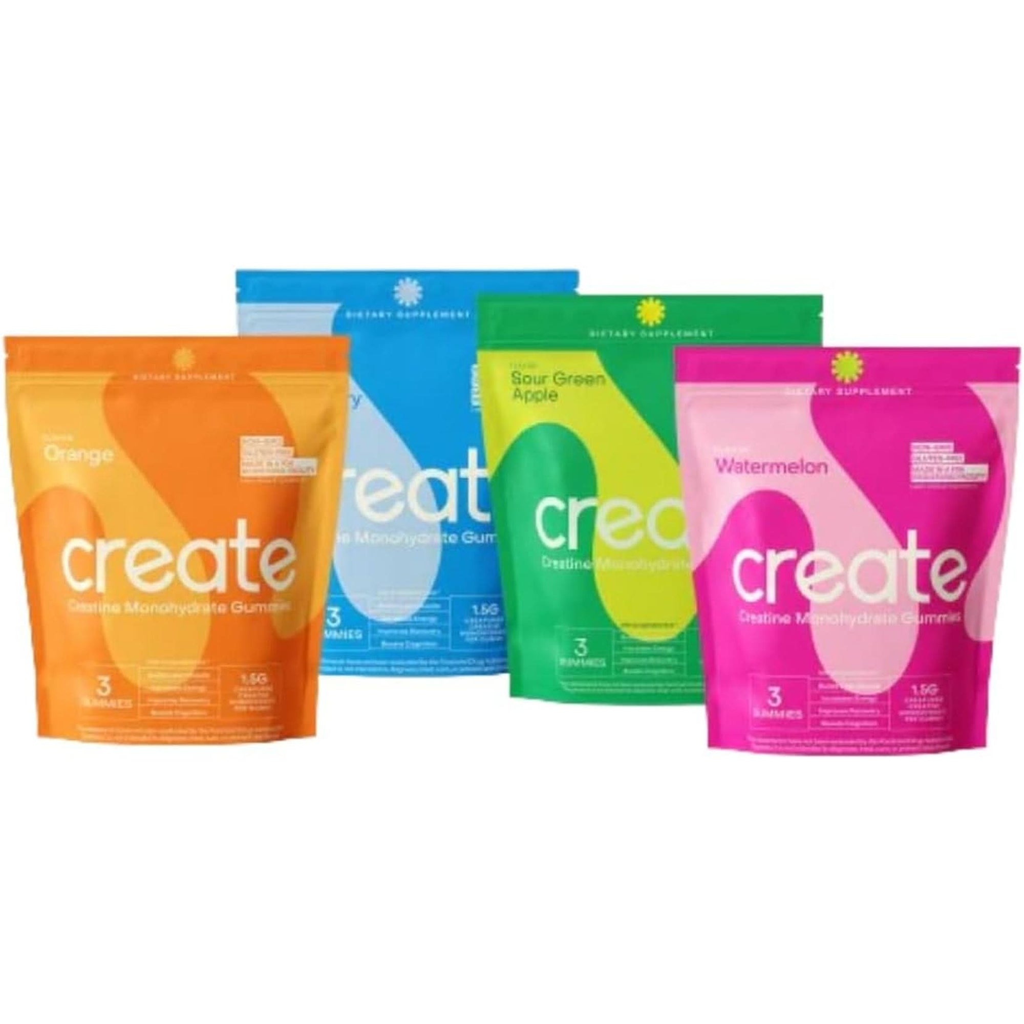 Create Creatine Monohydrate Gummies for Men & Women, Boost Focus, Strength, and Endurance, Anti-Melting Formula, Vegan, Gluten-Free, Non-Gmo, 1.5G of Creatine per Gummy (Orange, 90 Ct)