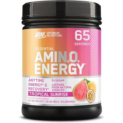 Optimum Nutrition Amino Energy - Pre Workout with Green Tea, BCAA, Amino Acids, Keto Friendly, Green Coffee Extract, Energy Powder - Blue Raspberry, 30 Servings (Packaging May Vary)