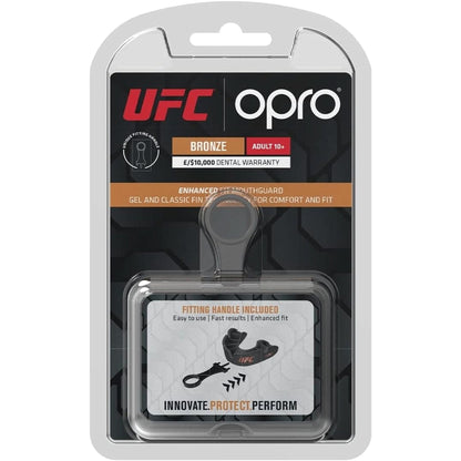 OPRO Bronze Level UFC Adult and Youth Sports Mouthguard with Case and Fitting Device, Gum Shield for UFC, MMA, Boxing, BJJ and Other Combat Sports Black, Adult