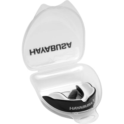 Hayabusa Combat Sports Mouth Guard Youth, Kids and Adult Sizes Comes with Case - White/Red, Adult