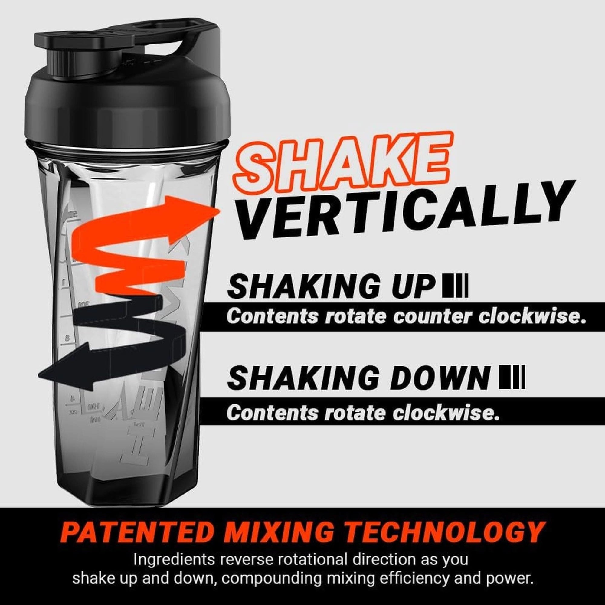 HELIMIX 2.0 Vortex Blender Shaker Bottle Holds Upto 28Oz | No Blending Ball or Whisk | USA Made | Portable Pre Workout Whey Protein Drink Cup | Mixes Cocktails Smoothies Shakes | Top Rack Safe