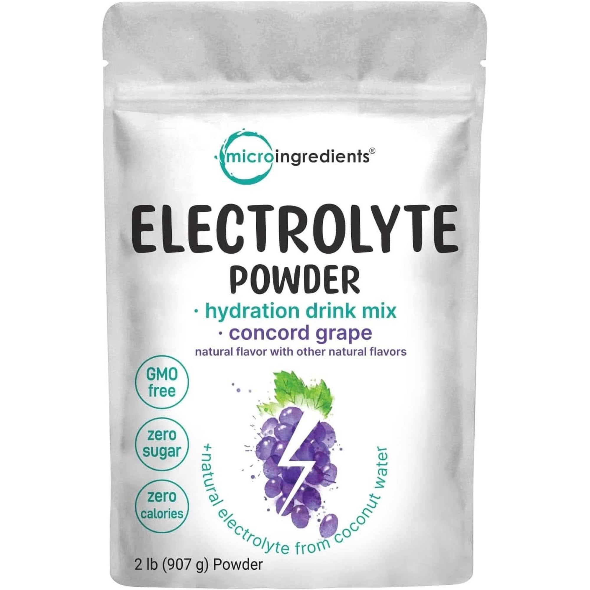 Micro Ingredients Hydration Electrolyte Powder, 2Lbs (139 Servings), Keto & No Sugar - High Potassium (1000Mg) with Lemon Raspberry Flavored - Made with Real Lemon Juice & Coconut Water - Non-Gmo