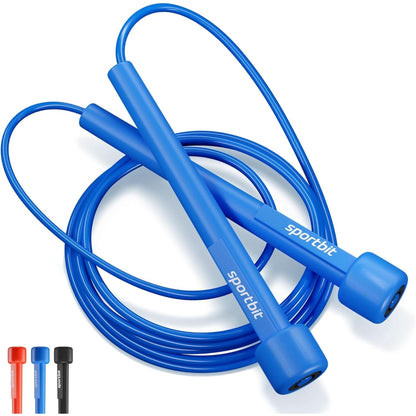 SPORTBIT Adjustable Jump Rope for Fitness - Jumping Rope for Women, Men. Skipping Rope for Workout, Boxing, Exercise. Speed Jump Rope for Adults