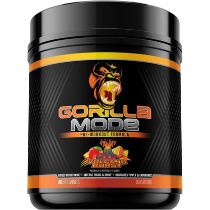 Gorilla Mode Pre Workout - Massive Pumps · Laser Focus · Energy · Power - L-Citrulline, Creatine, L-Tyrosine, Betaine, Hydroprime®, Alpha-Gpc, 400Mg Caffeine, Huperzine a - 620G (Bombsicle)