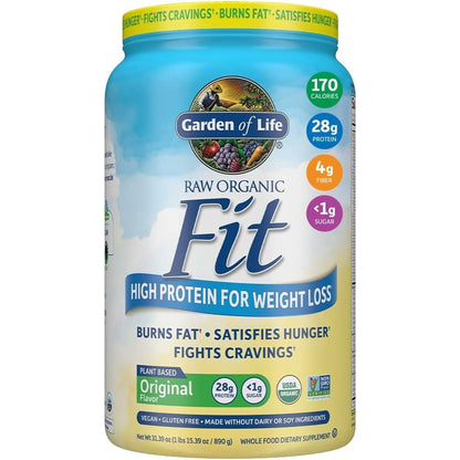 Garden of Life Raw Organic Fit Vegan Protein Powder Vanilla, 28G Plant Based Protein for Weight Loss, Pea Protein, Fiber, Probiotics, Dairy Free Nutritional Shake for Women and Men, 20 Servings