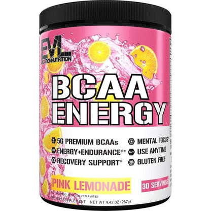 EVL Bcaas Amino Acids Powder - BCAA Energy Pre Workout Powder for Muscle Recovery Lean Growth and Endurance - Rehydrating BCAA Powder Post Workout Recovery Drink with Natural Caffeine - Furious Grape