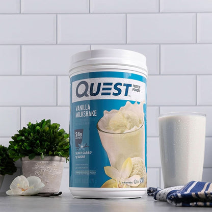 Quest Nutrition Vanilla Milkshake Protein Powder, 24G of Protein, 1G of Sugar, Low Carb, Gluten Free, 1.6 Pound, 23 Servings