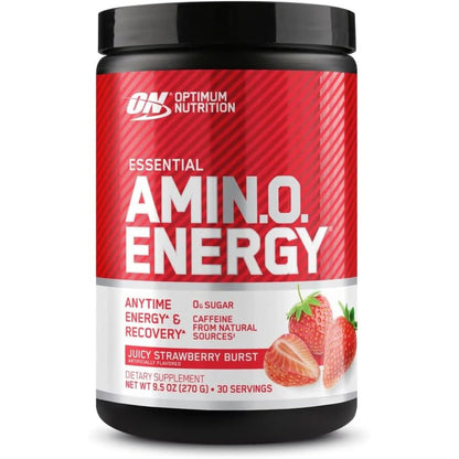 Optimum Nutrition Amino Energy - Pre Workout with Green Tea, BCAA, Amino Acids, Keto Friendly, Green Coffee Extract, Energy Powder - Blue Raspberry, 30 Servings (Packaging May Vary)