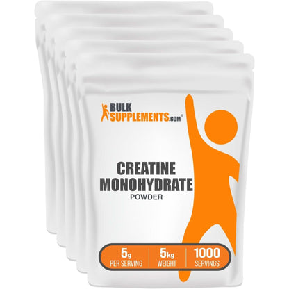 Bulksupplements.Com Creatine Monohydrate Powder - Creatine Supplement, Micronized Creatine 1Kg, Creatine Powder - Unflavored & Gluten Free, 5G (5000Mg) per Servings, 1Kg (2.2 Lbs) (Pack of 1)