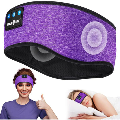 MUSICOZY Sleep Headphones Bluetooth 5.2 Headband, Sports Wireless Earphones Sweat Resistant Earbuds with Ultra-Thin HD Stereo Speaker for Workout Running Cool Gadgets Unique Gifts