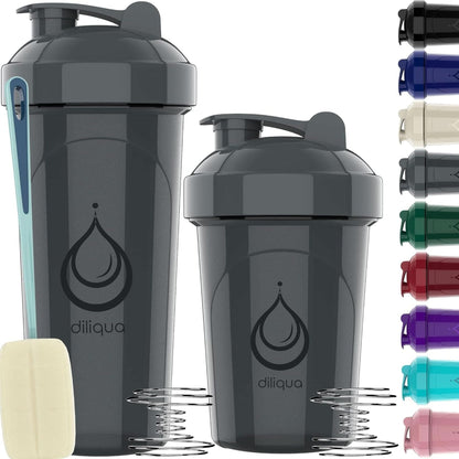 -10 PACK- Small Shaker Bottles for Protein Mixes | Bpa-Free & Dishwasher Safe | 5 Large 28 Oz & 5 20 Oz | Blender Shaker Cups for Protein Shakes