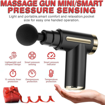 Cotsoco Massage Gun, Massage Gun Deep Tissue for Pain Relief with 4 Massage Heads & 6 Speeds, Electric Mini Handheld Body Massager for Any Pain Relief, Best Gifts for Dad and Mom