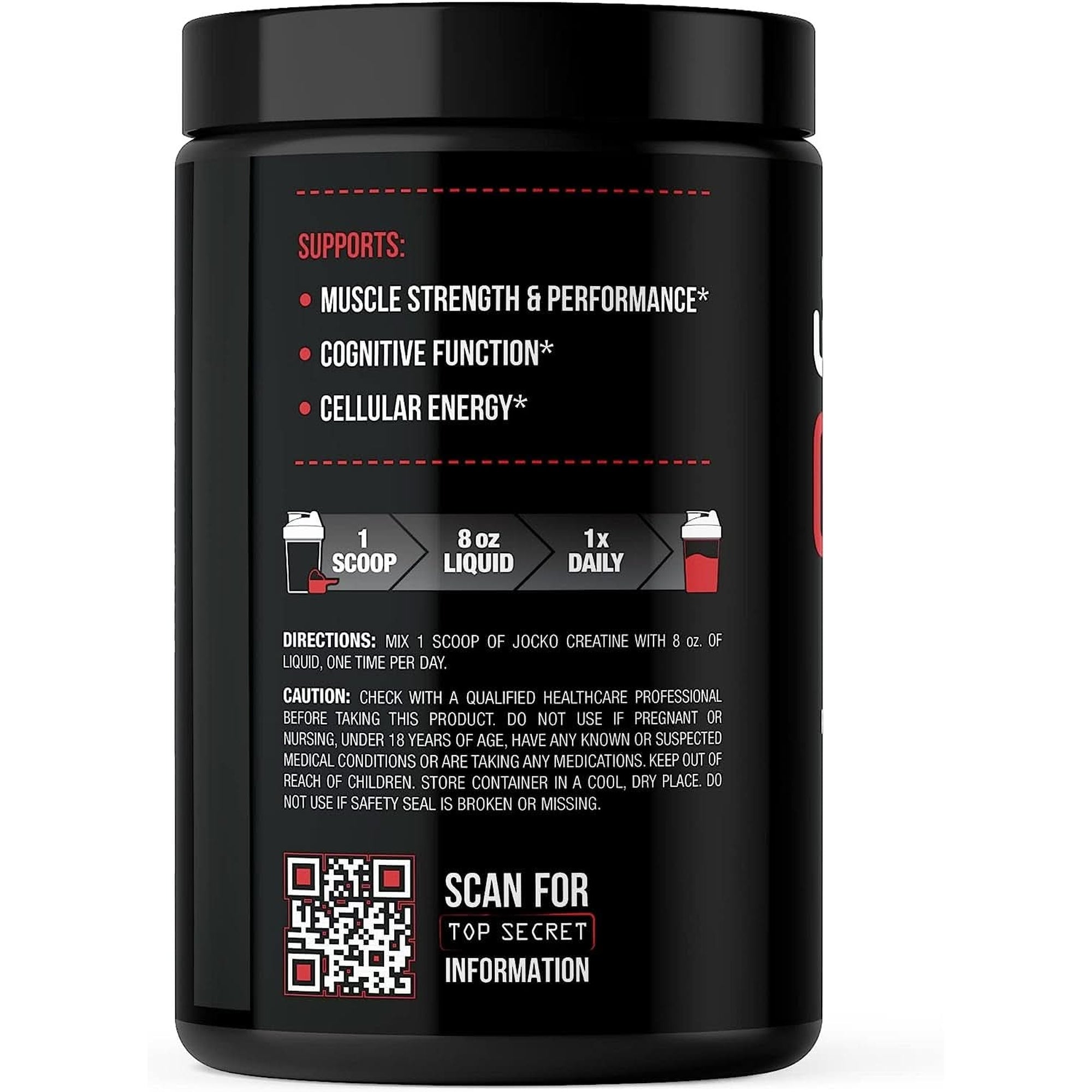 Jocko Fuel Creatine Monohydrate Powder - Creatine for Men & Women, Supplement for Athletic Performance & Muscle Health, 90 Servings 16 Oz (Unflavored)