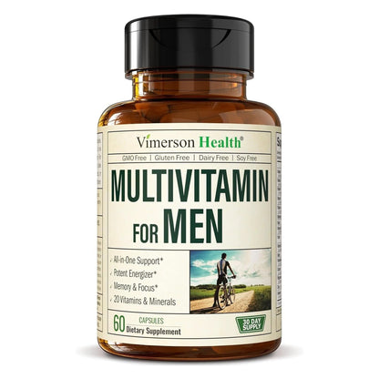 Multivitamin for Men - Complete Mens Multivitamins & Multiminerals with Vitamin A, C, D, E, B12, Zinc & More Essential Vitamins for Men - Mens Vitamins for Energy, Focus, and Mens Health. 60 Capsules