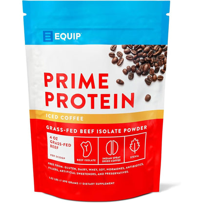 Equip Foods Prime Protein Powder | Clean, Grass Fed Beef Protein Isolate | Carnivore Protein Powder | Paleo, Keto Friendly | Gluten, Dairy Free | Helps Build & Repair Tissue | 30 Servings, Chocolate