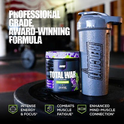 REDCON1 Total War Preworkout - Contains 320Mg of Caffeine from Green Tea, Juniper & Beta Alanine - Pre Work Out with Amino Acids to Increase Pump, Energy + Endurance (Rainbow Candy, 30 Servings)