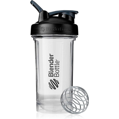 Blenderbottle Shaker Bottle Pro Series Perfect for Protein Shakes and Pre Workout, 24-Ounce, Black/Clear