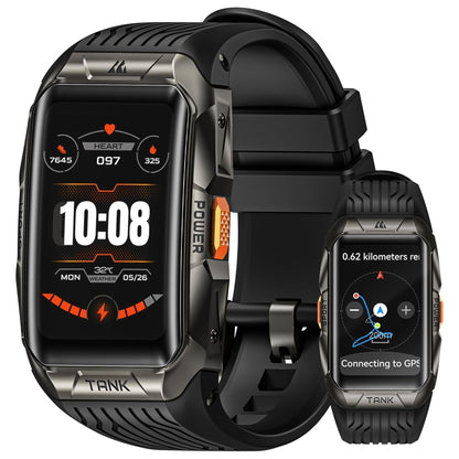 KOSPET Tank X2 Ultra GPS Smart Watch, 3D Curved Glass, Stainless Steel Unibody, 6 Satellite Positioning, Compass, 50M Waterproof, Answer/Make Call, 1.64" AMOLED Screen