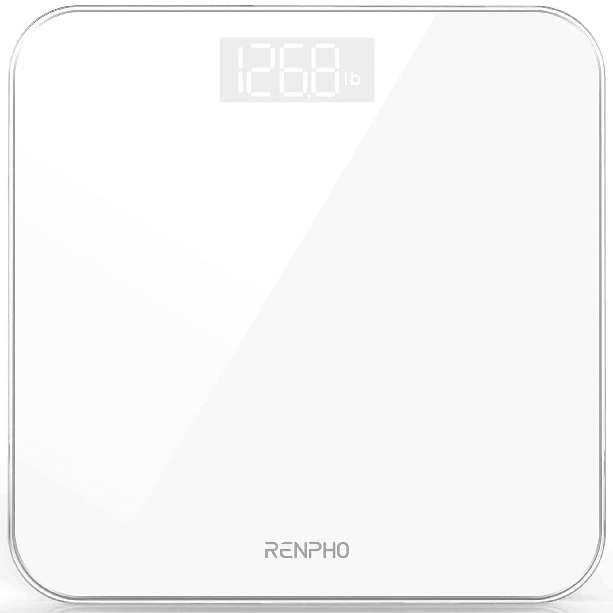 RENPHO Scale for Body Weight, Digital Bathroom Scale with Backlit LED Display, Highly Accurate & Measures Weight up to 400 Lb/180Kg, Batteries Included, Black-Core 1S