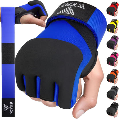 WYOX Gel Boxing Hand Wraps Inner Gloves for Men & Women, 80Cm Quick Wrist Wraps Guard, Padded Knuckle Protection for Muay Thai MMA Kickboxing Punching Bag Gloves, Hand Wraps for Boxing & Martial Arts