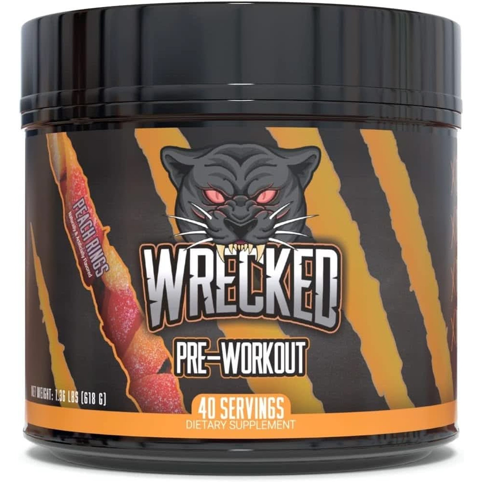 Huge Supplements Wrecked Pre-Workout Powder, 30G+ Ingredients per Serving to Boost Energy, Pumps, and Focus with L-Citrulline, Beta-Alanine, Hydromax, L-Tyrosine, and No Useless Fillers (40 Servings)