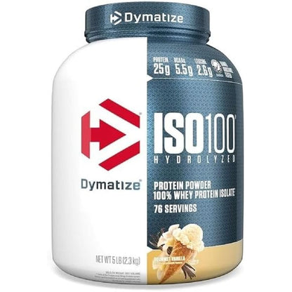 Dymatize ISO 100 Whey Protein Powder with 25G of Hydrolyzed 100% Whey Isolate, Gluten Free, Fast Digesting, Gourmet, 3 Pound, Vanilla, 3 Pound, 48 Oz