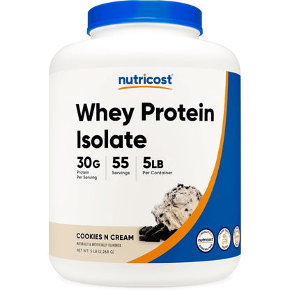 Nutricost Isolate Whey Protein Powder, Vanilla, 5 Pounds