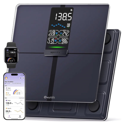 Professional Smart Scale for Body Weight, BMI, Body Fat, Muscle Mass, Highly Accurate Body Composition Weighing Machine, Bathroom Digital Scale Large Display Sync with Fitness App, 450Lb