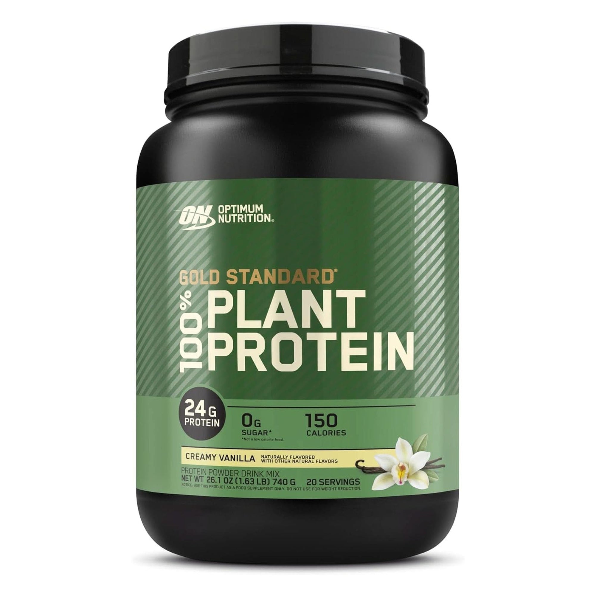 Optimum Nutrition Gold Standard 100% Plant Based Protein Powder, Gluten Free, Vegan Protein for Muscle Support and Recovery with Amino Acids - Creamy Vanilla, 20 Servings (Packaging May Vary)