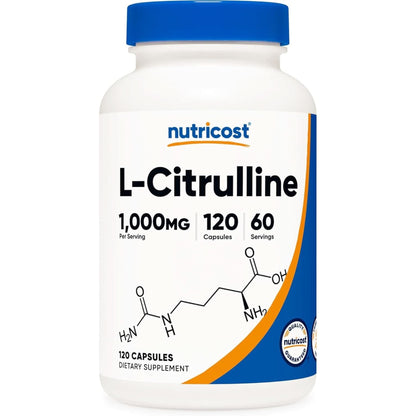 Nutricost L-Citrulline 1500Mg, 180 Capsules - 750Mg per Capsule, Gluten Free, Non-Gmo, Packaging May Vary