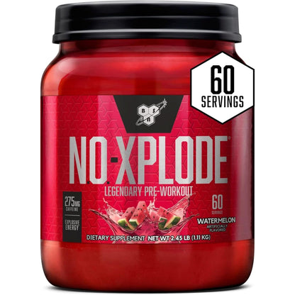 BSN N.O.-XPLODE Pre Workout Supplement with Creatine, Beta-Alanine, and Energy, Flavor: Fruit Punch, 60 Servings