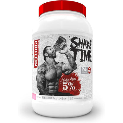 5% Nutrition Rich Piana Shake Time | 26G Animal Based Protein Drink | Grass-Fed Beef, Chicken, Whole Egg | No Sugar, Dairy, or Soy | (Peanut Butter)