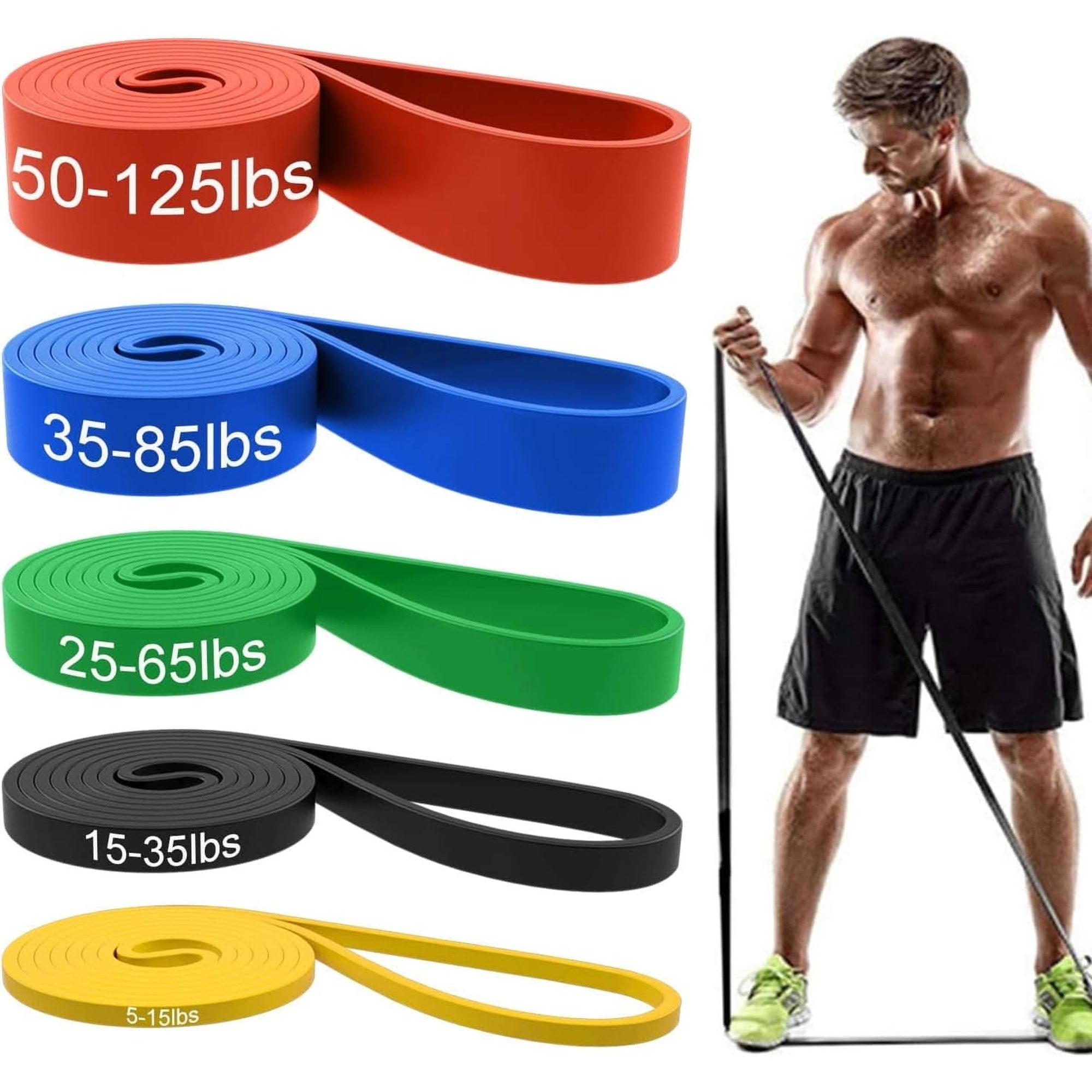 Resistance Bands, Pull up Assist Bands - Workout Bands, Eexercise Bands, Long Resistance Bands Set for Working Out, Fitness, Training, Physical Therapy for Men Women