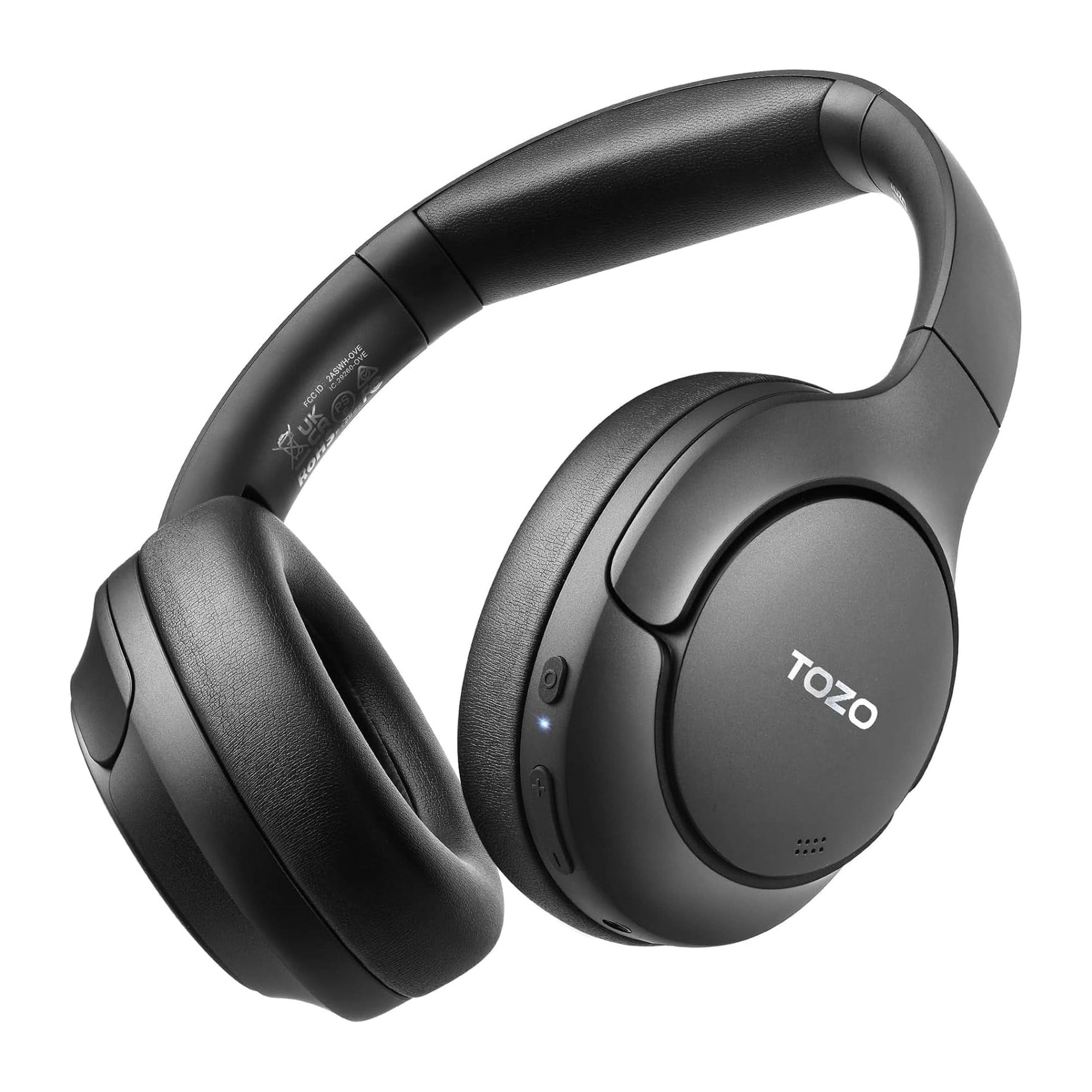 TOZO HT2 Hybrid Active Noise Cancelling Headphones, Wireless over Ear Bluetooth Headphones, 60H Playtime, Hi-Res Audio Custom EQ via App Deep Bass Comfort Fit Ear Cups, for Home Office Travel