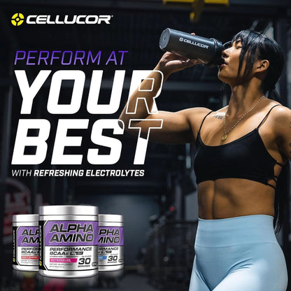 Cellucor Alpha Amino EAA & BCAA Powder | Branched Chain Essential Amino Acids + Electrolytes | ICY Blue Razz | 30 Servings