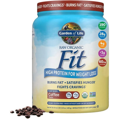 Garden of Life Raw Organic Fit Vegan Protein Powder Vanilla, 28G Plant Based Protein for Weight Loss, Pea Protein, Fiber, Probiotics, Dairy Free Nutritional Shake for Women and Men, 20 Servings