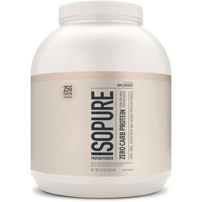 Isopure Unflavored Protein, Whey Isolate, with Vitamin C & Zinc for Immune Support, 25G Protein, Zero Carb & Keto Friendly, 1 Pound (Packaging May Vary)