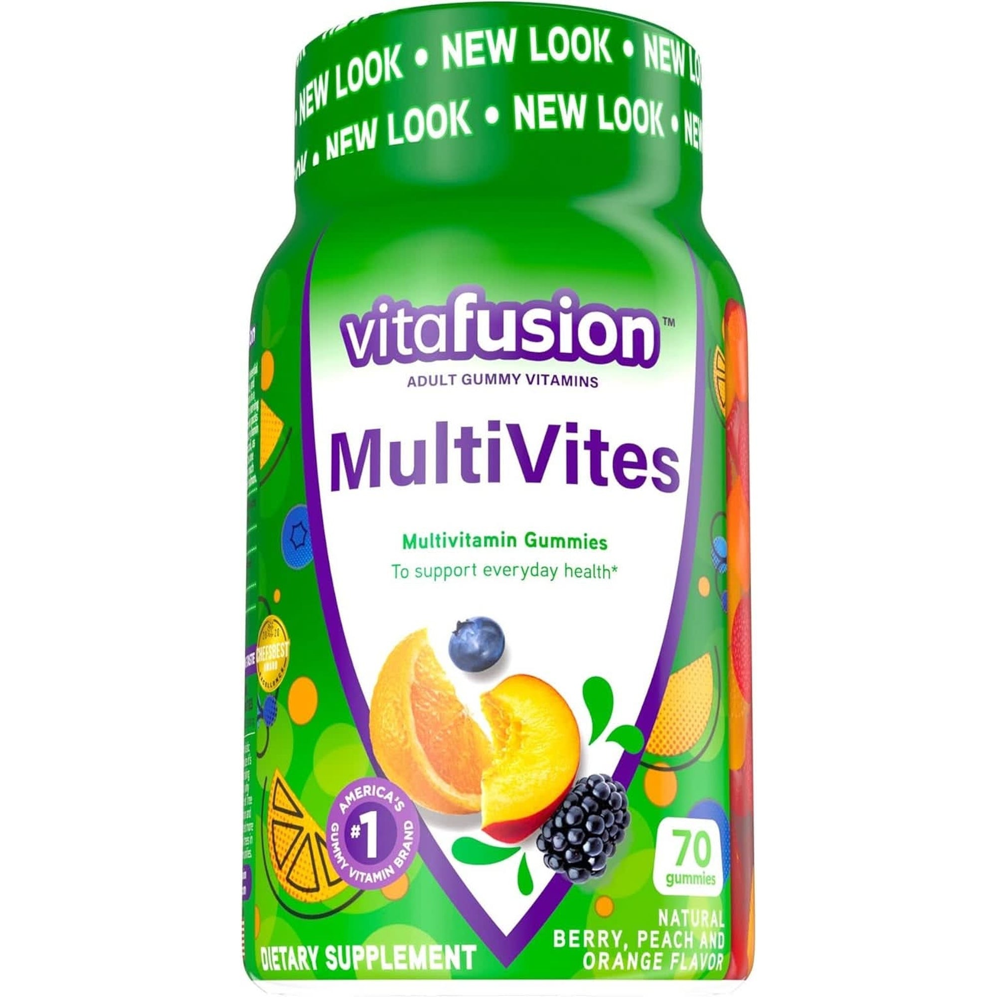 Vitafusion Multivites Gummy Multivitamins for Adults with 12 Vitamins and Minerals, Berry, Peach and Orange Flavored, America’S Number 1 Gummy Vitamin Brand, 75 Day Supply, 150 Count