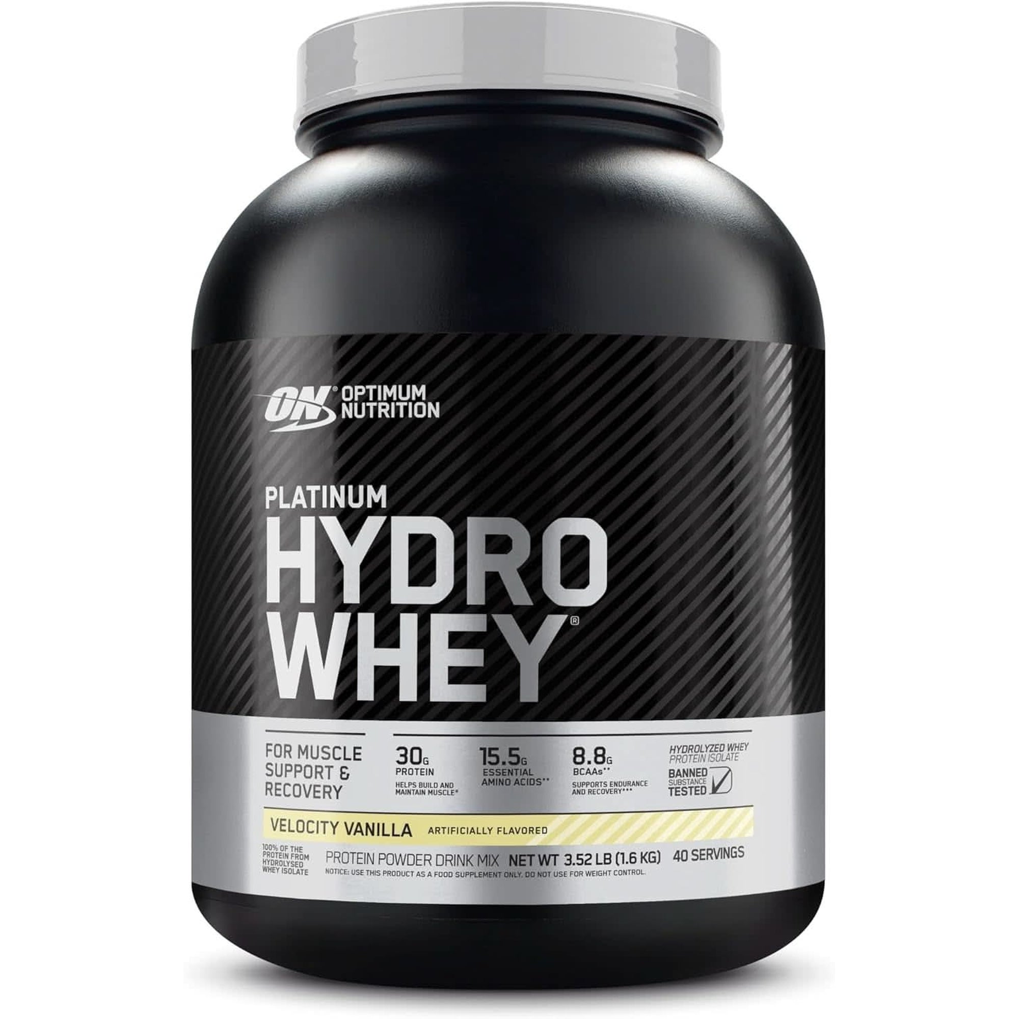 Optimum Nutrition Platinum Hydrowhey Protein Powder, 100% Hydrolyzed Whey Protein Isolate Powder, Flavor: Turbo Chocolate, 40 Servings, 3.61 Pounds (Packaging May Vary)