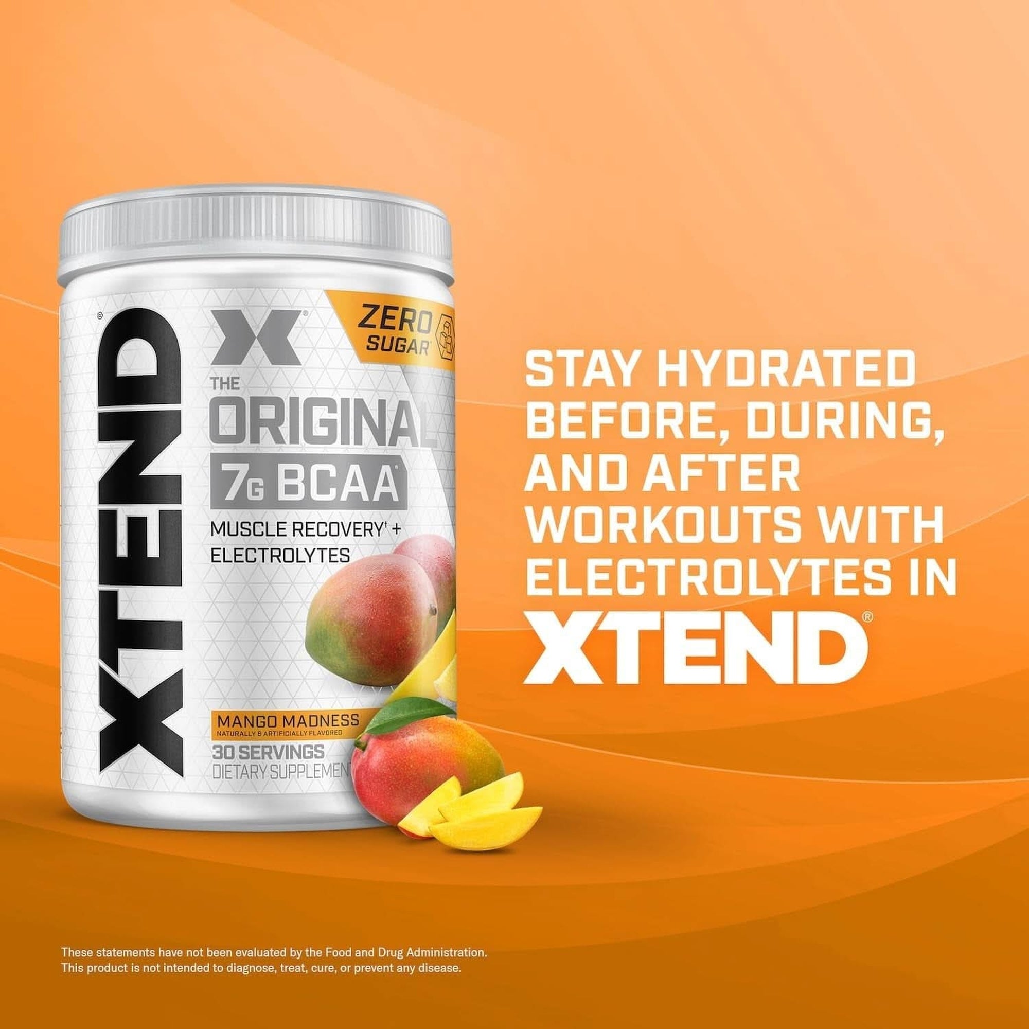 Xtend XTEND Original BCAA Powder 7G BCAA and 2.5G L-Glutamine, Sugar Free Post Workout Muscle Recovery Drink with Amino Acids for Men & Women, 30 Servings