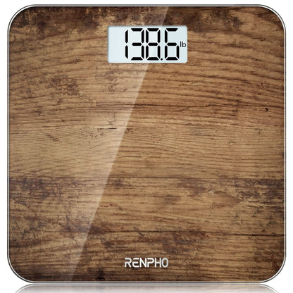 RENPHO Scale for Body Weight, Digital Bathroom Scale with Backlit LED Display, Highly Accurate & Measures Weight up to 400 Lb/180Kg, Batteries Included, Black-Core 1S