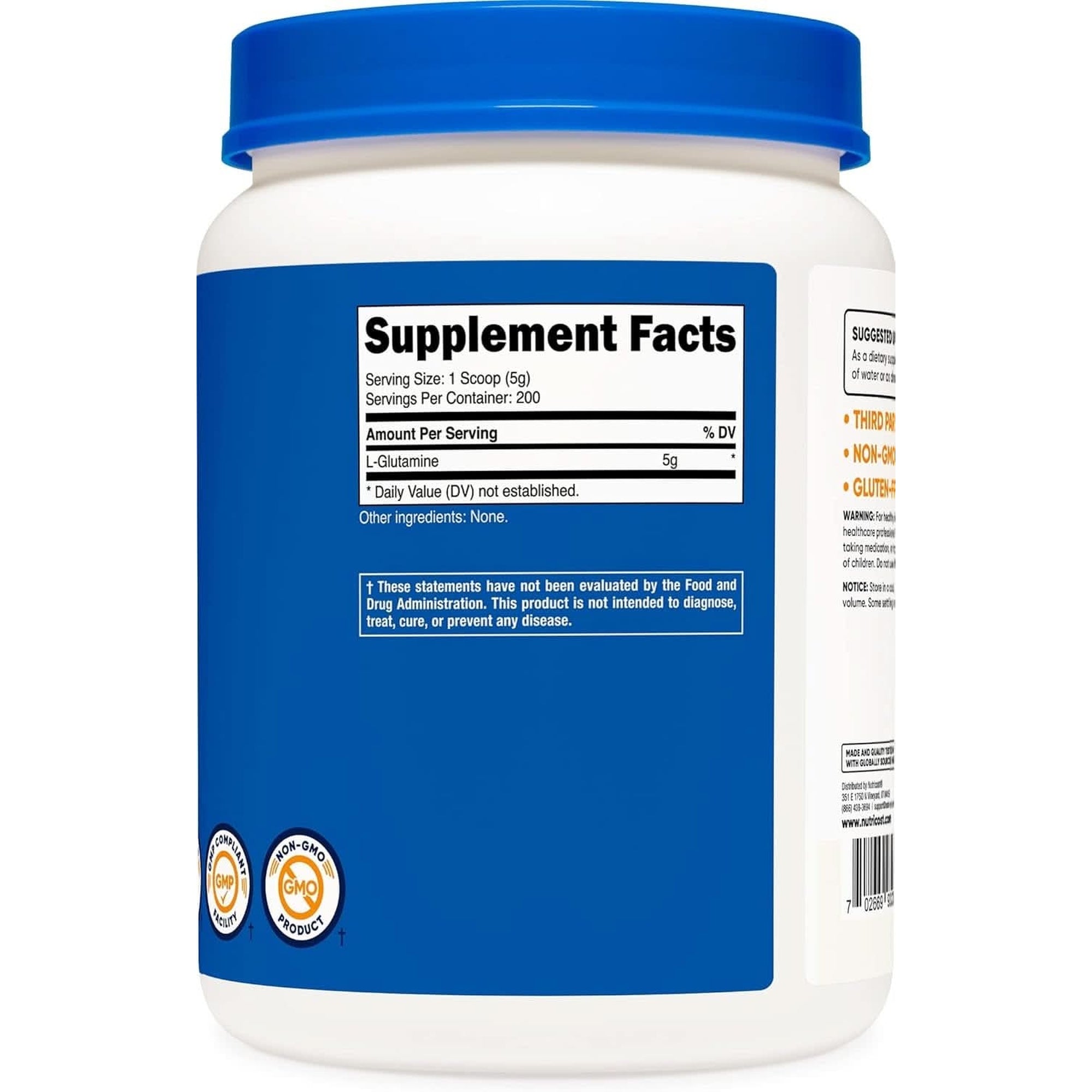 Nutricost L-Glutamine Powder 1 KG - Unflavored, Non-Gmo, Gluten Free