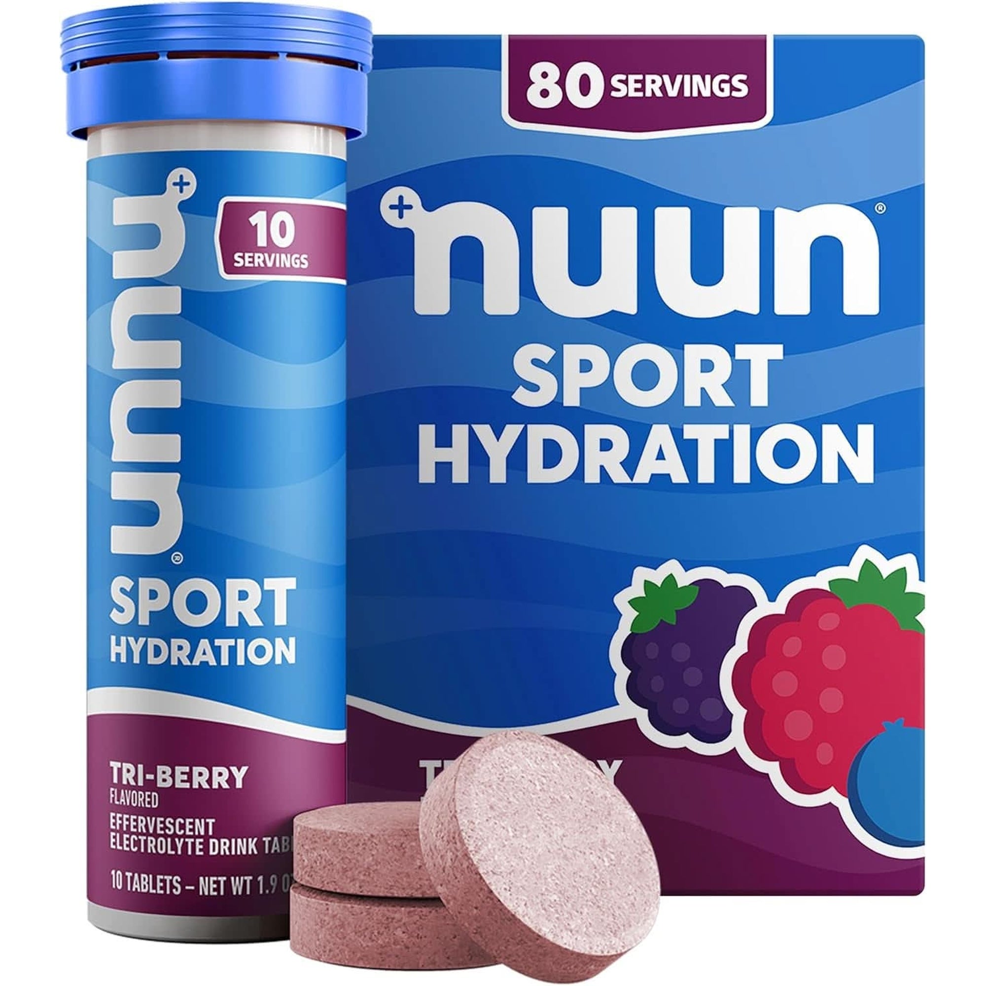 Nuun Sport Electrolyte Tablets - Dissolvable in Water, Mixed Flavors | 5 Essential Electrolytes for Hydration | 1G Sugar Drink Mix | Vegan, Non-Gmo | 4 Pack (40 Total Servings)