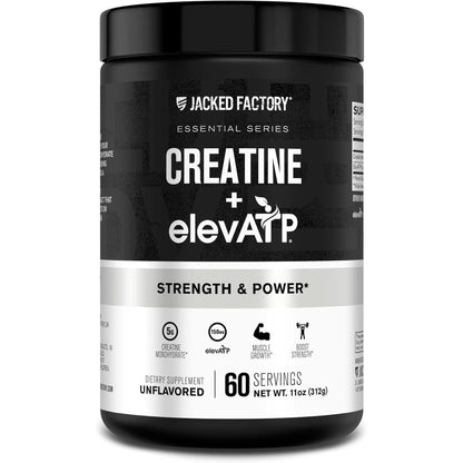 Jacked Factory Creatine Monohydrate Powder 425G - Creatine Supplement for Muscle Growth, Increased Strength, Enhanced Energy Output and Improved Athletic Performance 85 Servings, Unflavored