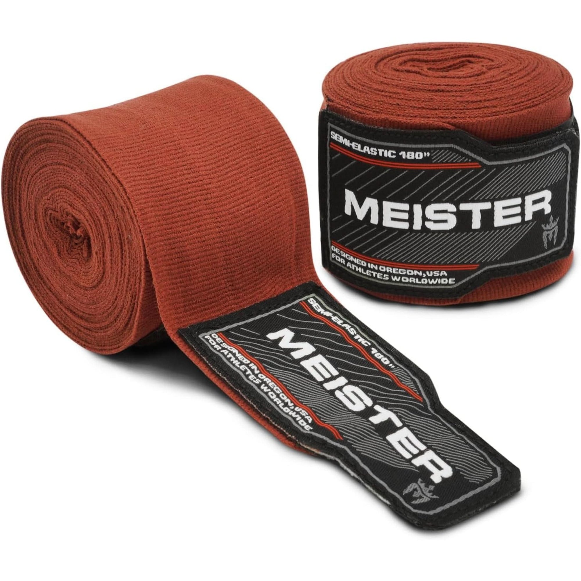 Meister Adult 180" Semi-Elastic Hand Wraps for MMA & Boxing Pair