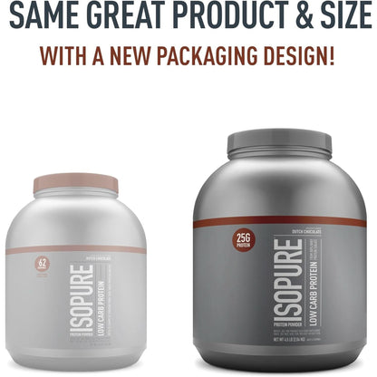 Isopure Protein Powder, Whey Isolate with Vitamin C & Zinc for Immune Support, 25G Protein, Low Carb & Keto Friendly, Flavor: Dutch Chocolate, 62 Servings, 4.5 Pounds (Packaging May Vary)