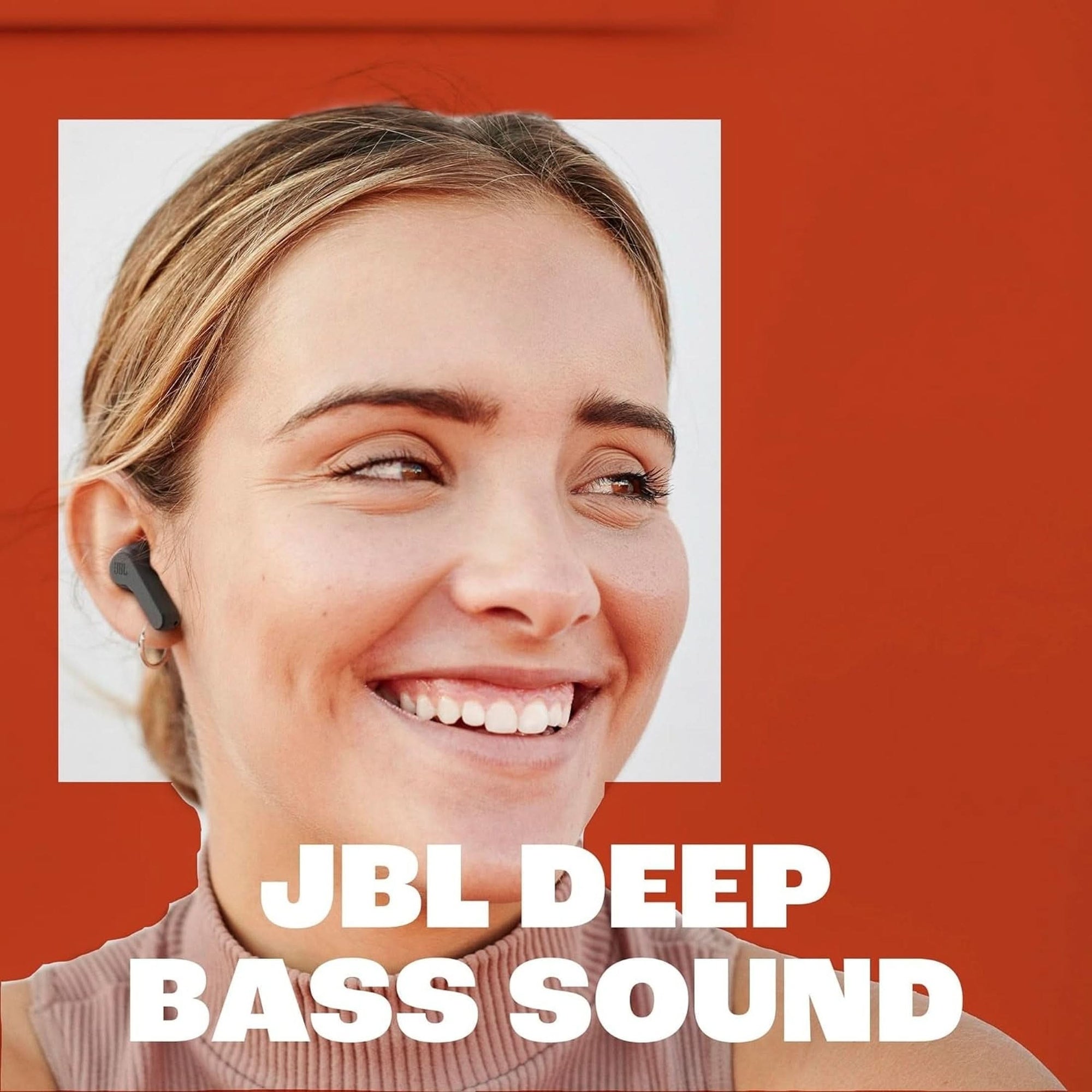 JBL Vibe Beam - True Wireless JBL Deep Bass Sound Earbuds, Bluetooth 5.2, Water & Dust Resistant, Hands-Free Call with Voiceaware, up to 32 Hours of Battery Life Black