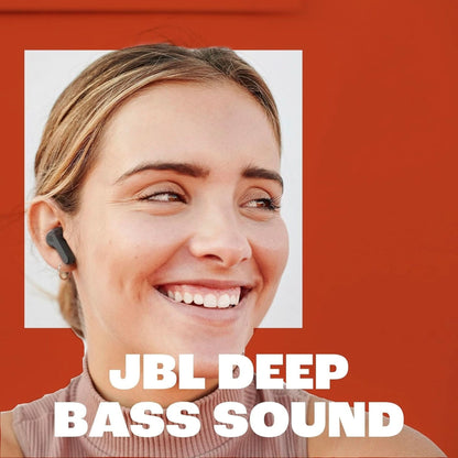 JBL Vibe Beam - True Wireless JBL Deep Bass Sound Earbuds, Bluetooth 5.2, Water & Dust Resistant, Hands-Free Call with Voiceaware, up to 32 Hours of Battery Life Black